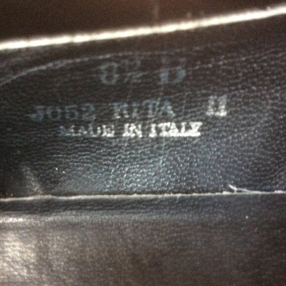 Coach Rita Spazzalato Black Leather Classic Square Toe Slip On Loafers Size 8.5B - Picture 7 of 9